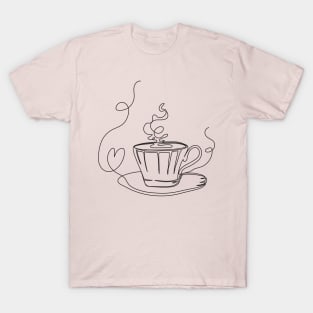Single Line Tea Cup T-Shirt